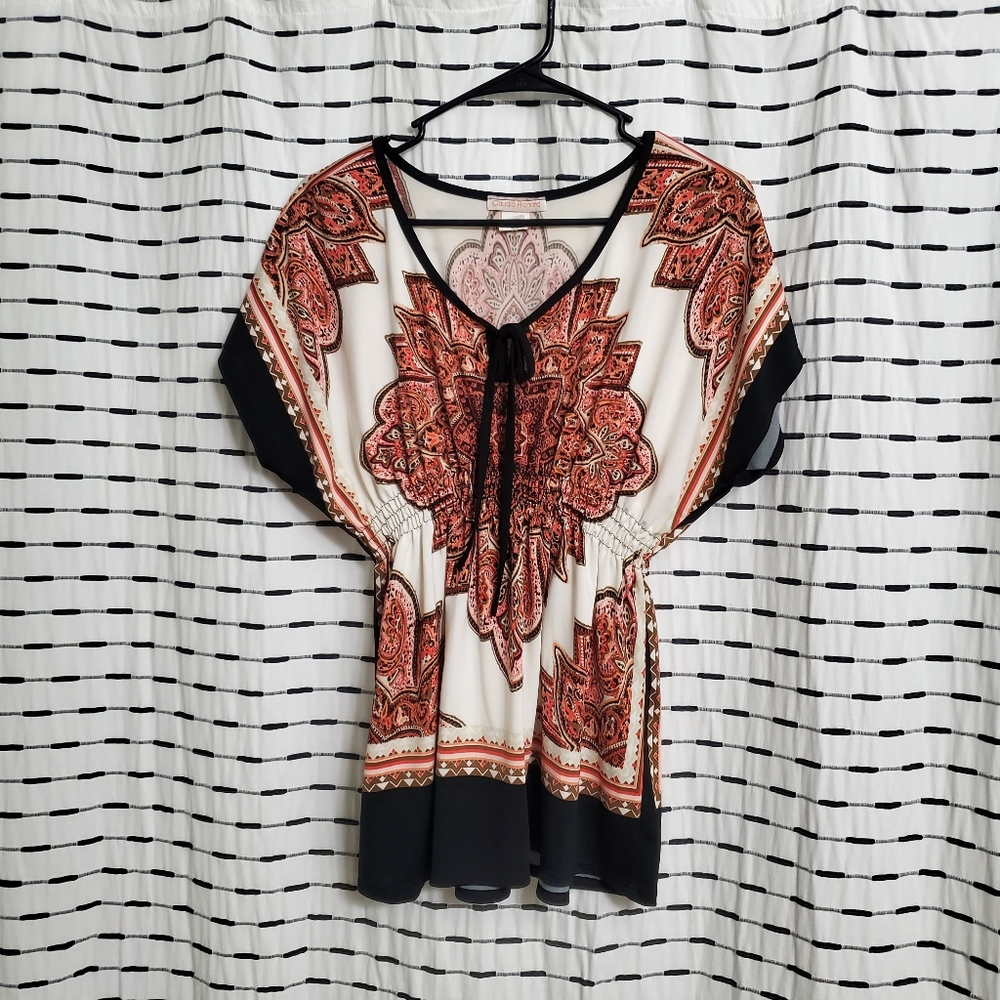 Claudia Richard Dolman Elastic Waist Blouse